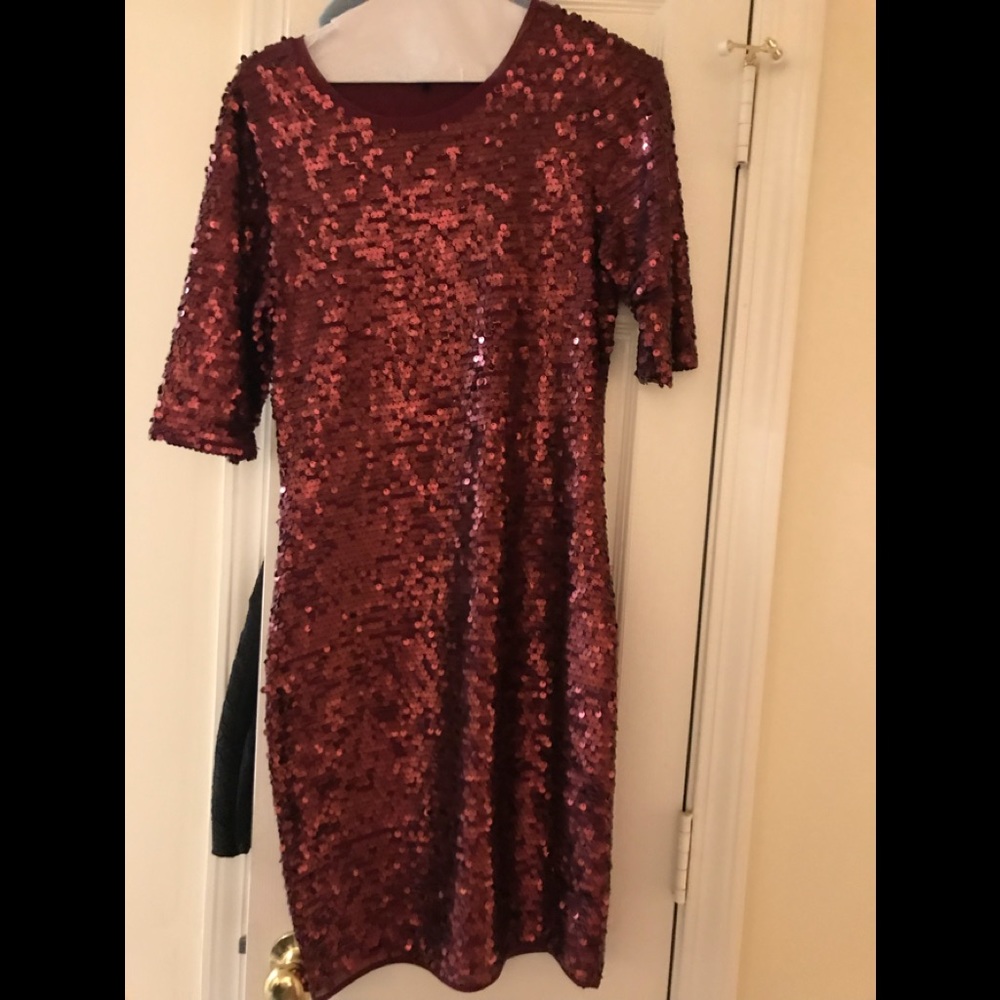 BCBG MAXAZRIA | Sequin 3/4 sleeve Dress